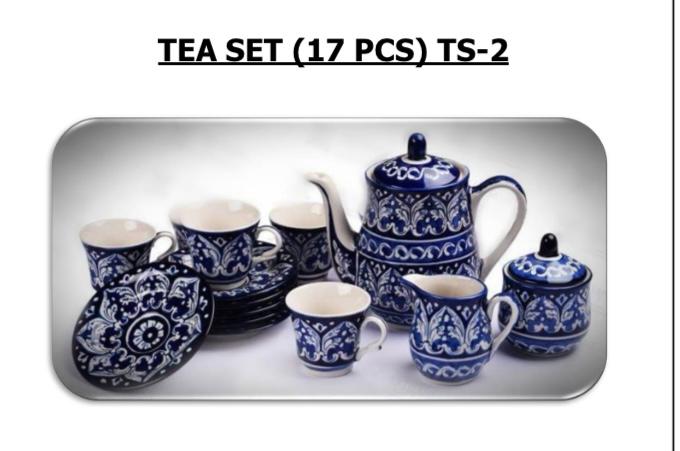 Royal Blue Floral Tea Set (17 PCS) – TS-2